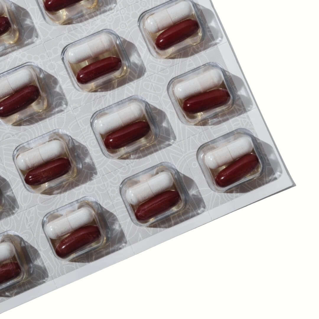 Plump, supple skin supplement: Hyaluronic acid, omegas, ceramides.