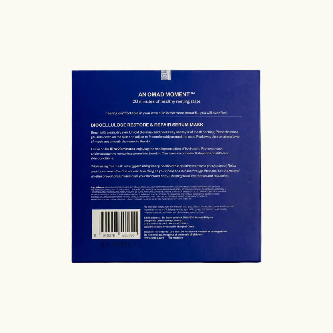 OMAD Bio-Cellulose Restore & Repair Serum Mask – Back Treatment for Deep Hydration, Skin Repair, and Rejuvenation | Face Club