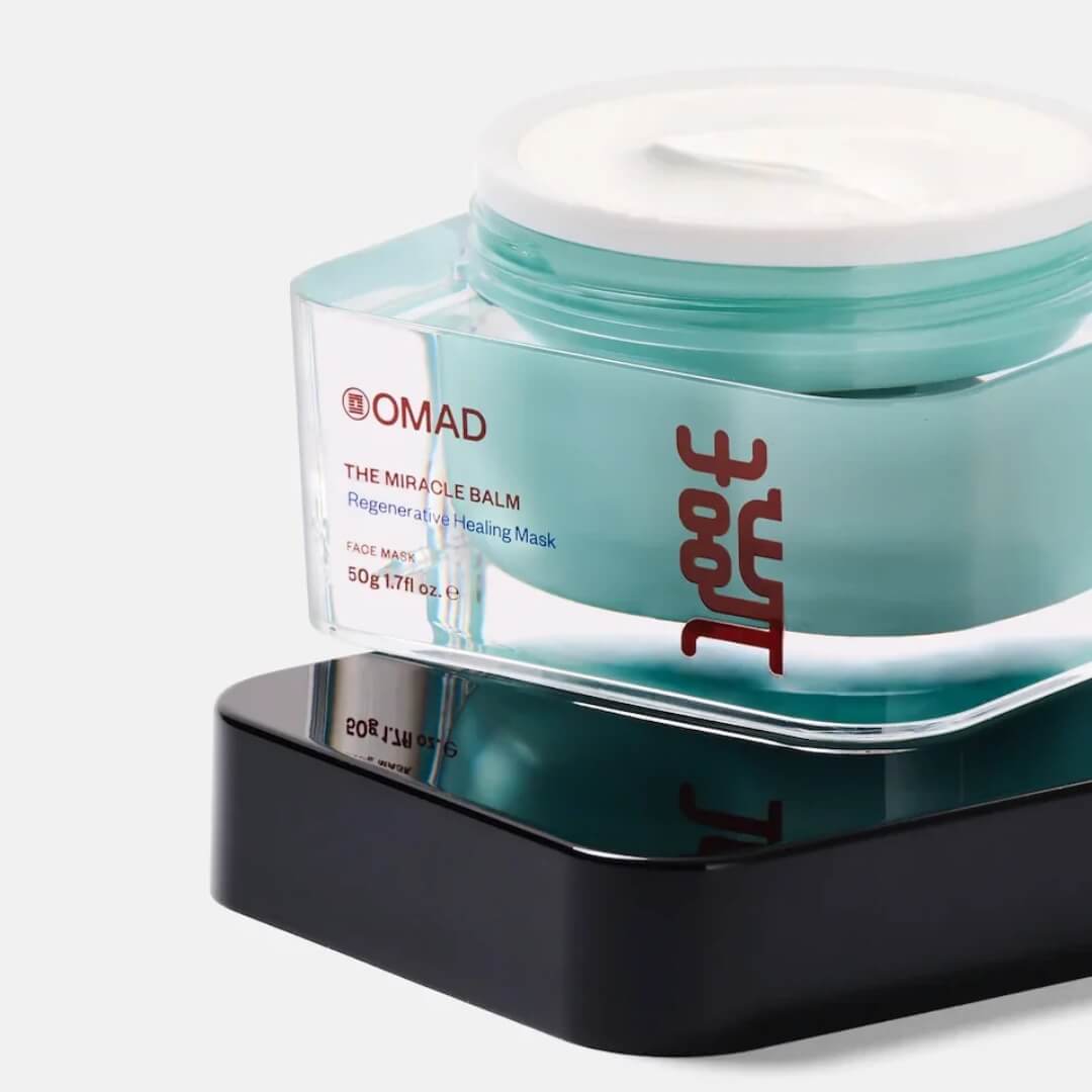 OMAD Miracle Balm to reduce redness, calm irritation, and restore skin glow.