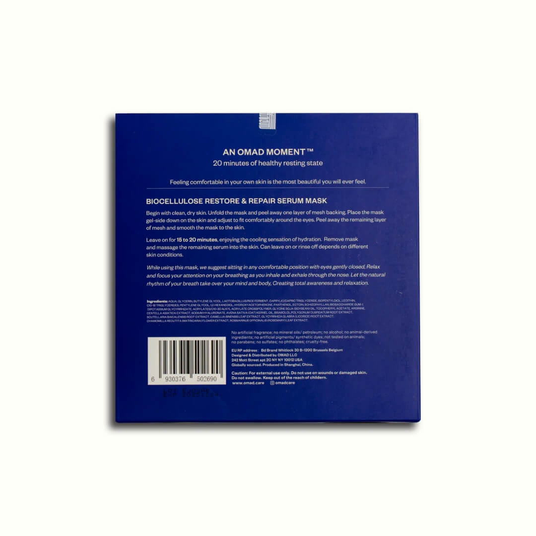 OMAD Bio-Cellulose Restore & Repair Serum Mask – Back Treatment for Deep Hydration, Skin Repair, and Rejuvenation | Face Club