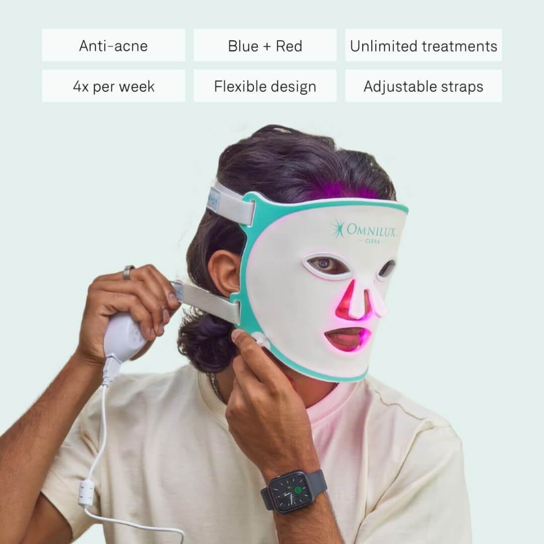 Omnilux Clear Mask – LED Light Therapy Benefits for Acne Treatment, Skin Clarity, and Rejuvenation | Face Club