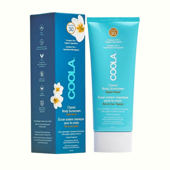 SPF 30 Coconut Lotion offers full-body protection from UV rays with a vacation scent, perfect for active days in the sun.