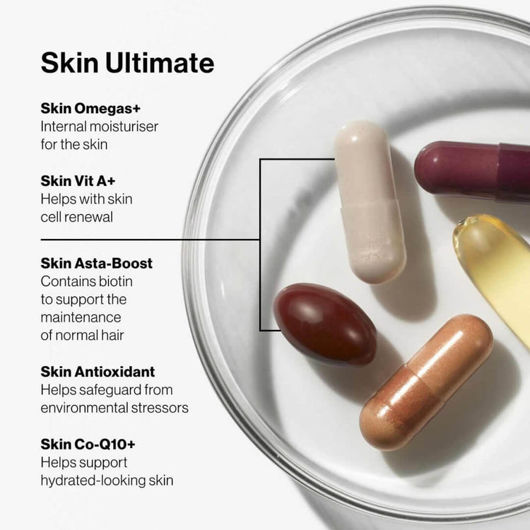 Daily protective pods with five skin-enhancing capsules.