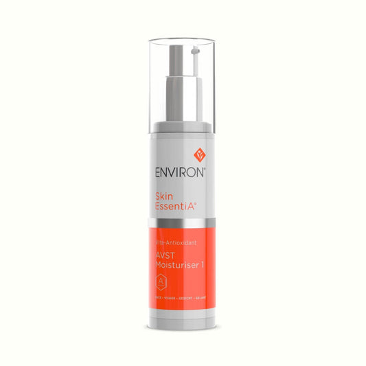AVST 1 Essential Moisturizer: Lightweight, nourishing with Vitamins A, C, E.